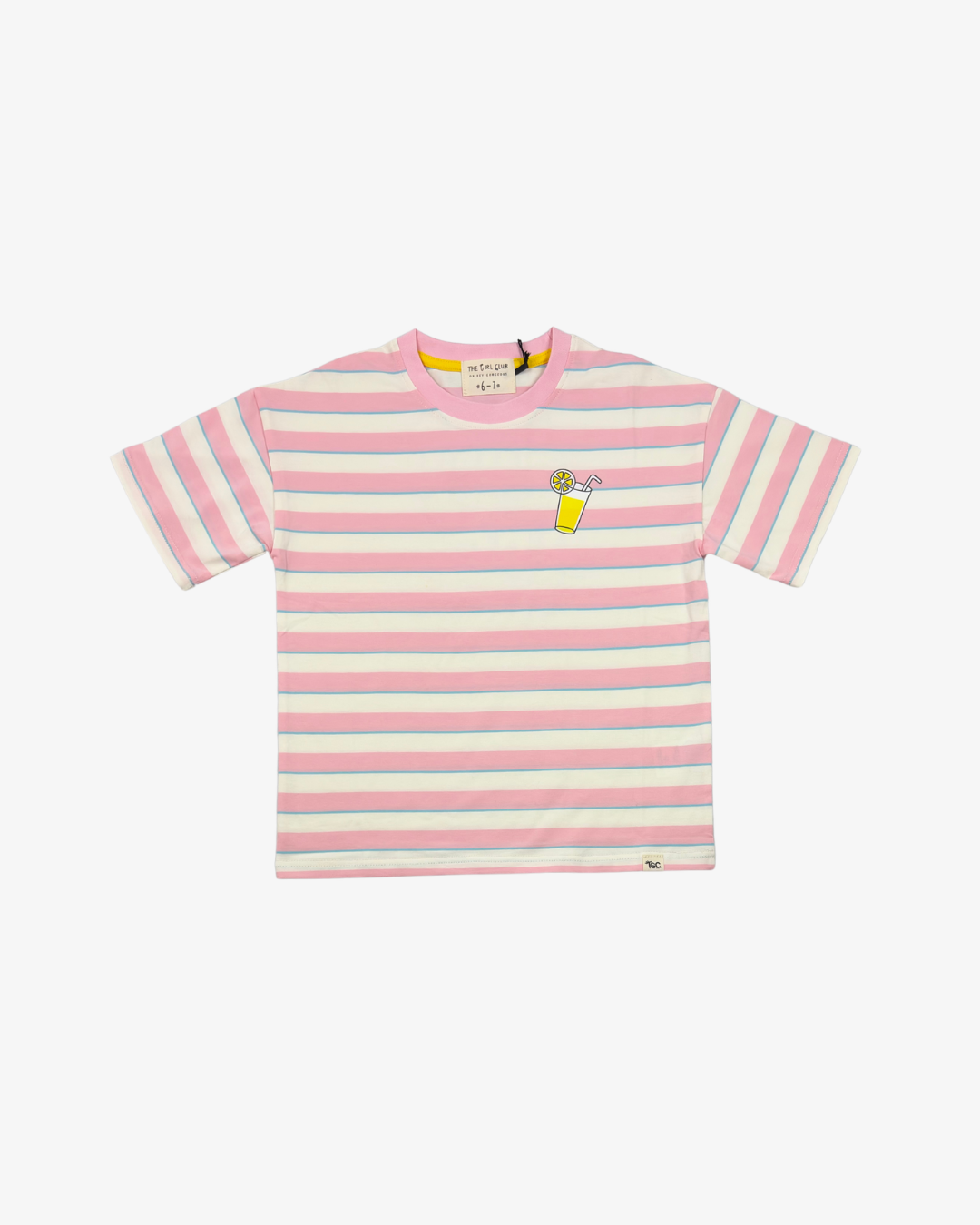 THE GIRL CLUB | Pink Stripe Lemonade Boxy Tee