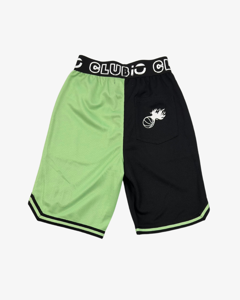 CLUBIO | Black/Green Slam Dunk Shorts