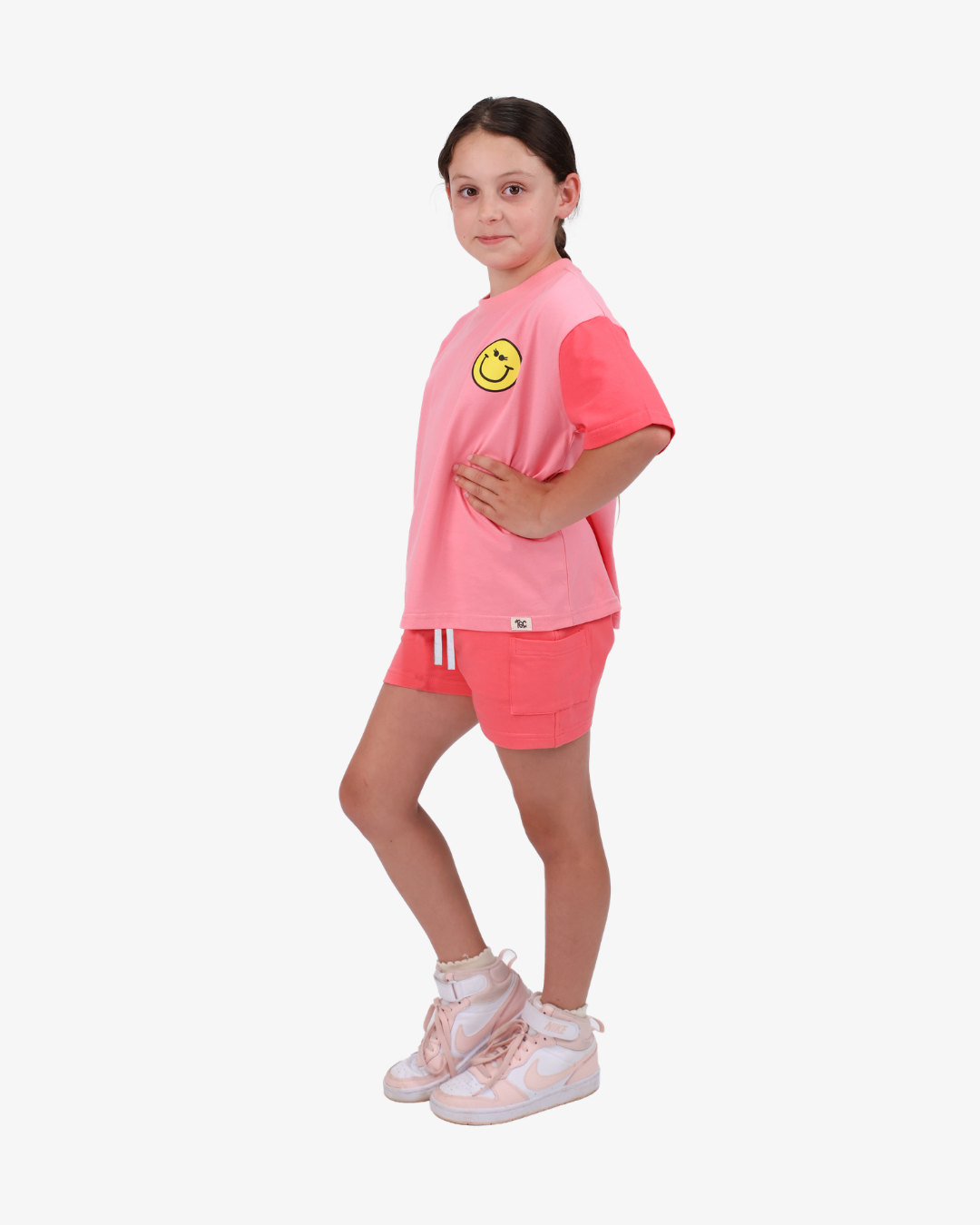 THE GIRL CLUB | Coral Happy Icons Tee