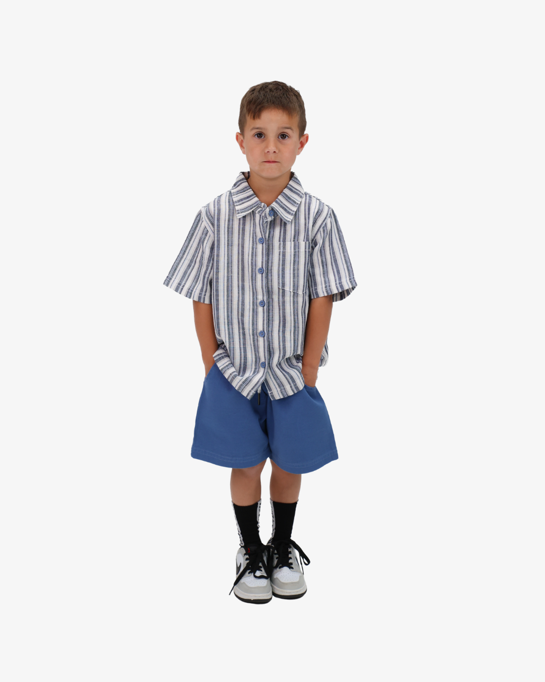 BAND OF BOYS | Blue Retro Stripe Shirt