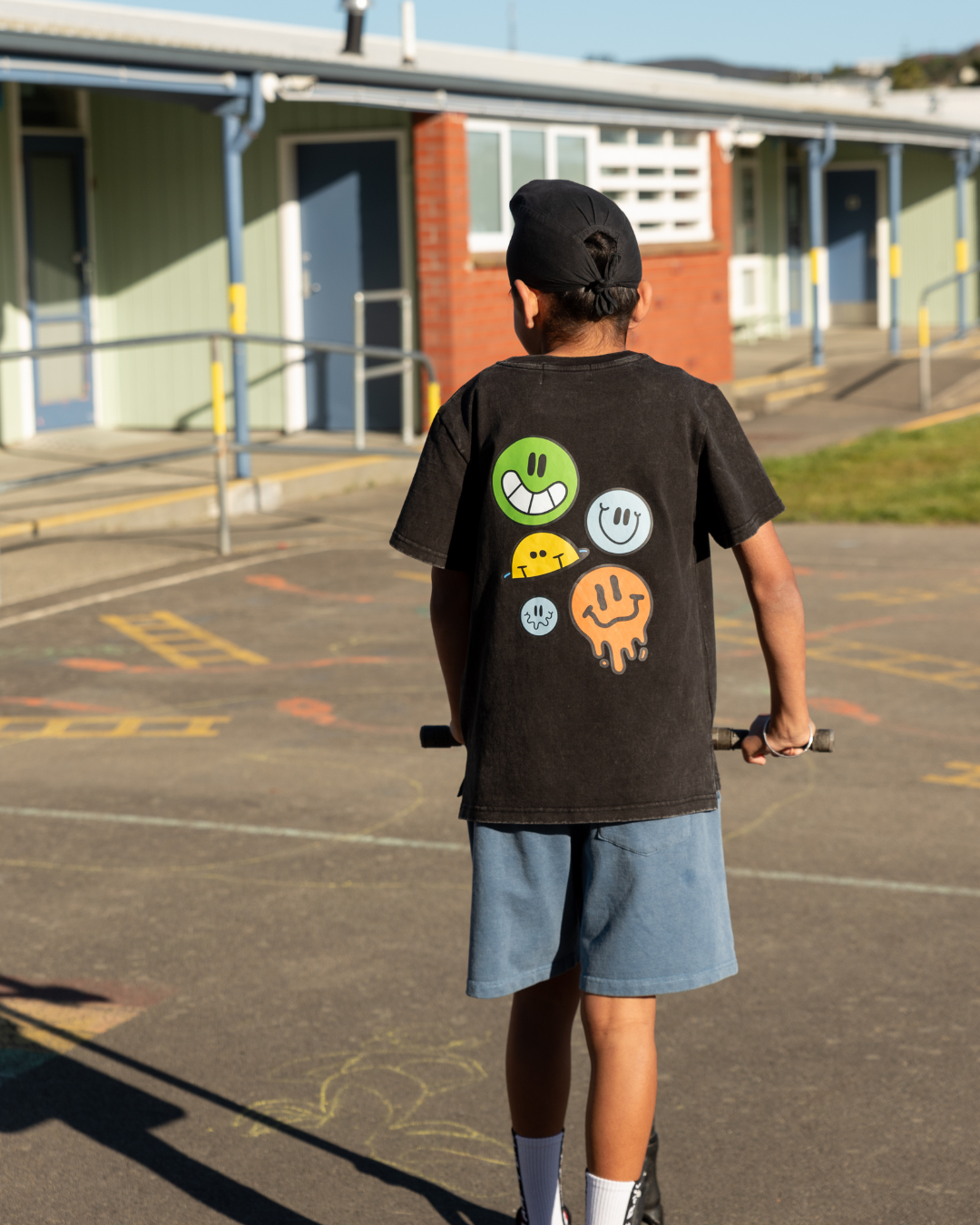 BAND OF BOYS | Black Wash Icon Smiley Tee