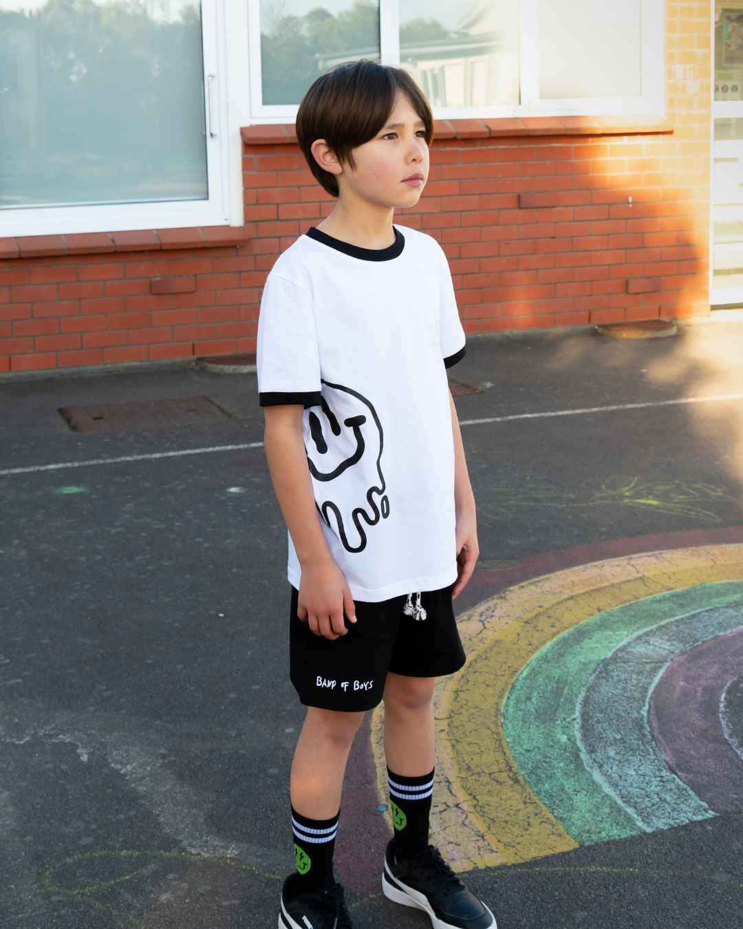 BAND OF BOYS | White Ringer Smiley Tee