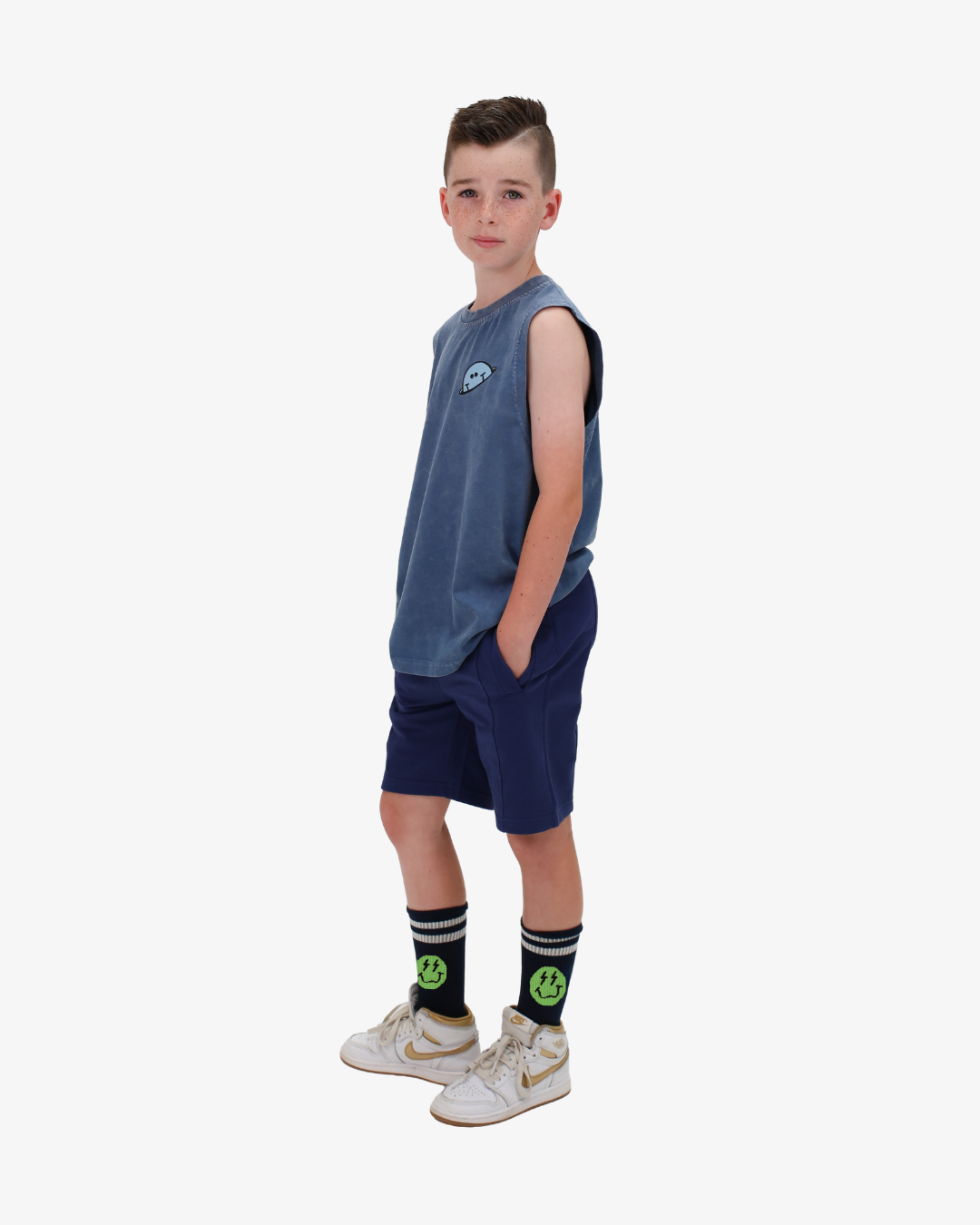 BAND OF BOYS | Navy Elastic Waist Shorts
