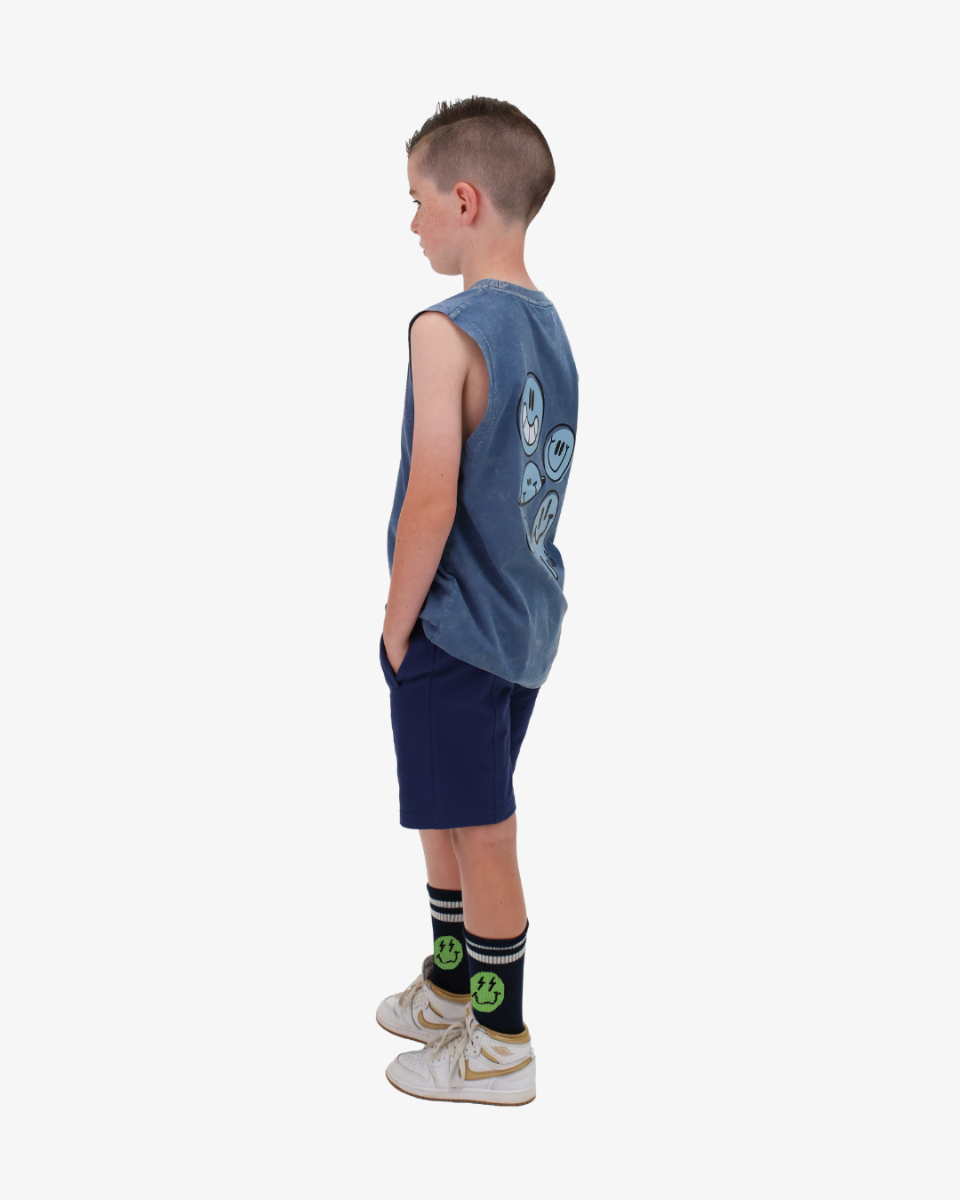 BAND OF BOYS | Navy Elastic Waist Shorts