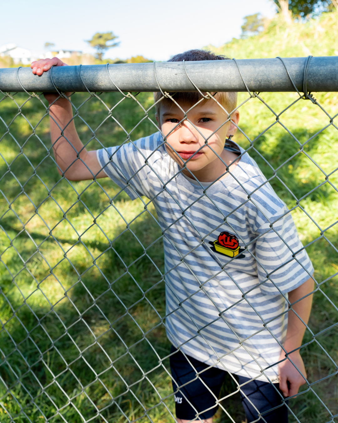 BAND OF BOYS | Grey Stripe Smile Nuggets Tee