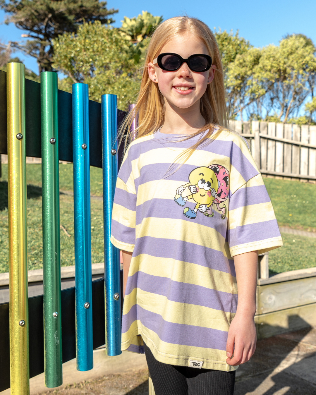 THE GIRL CLUB | Purple Stripe DLoveB Boxy Tee