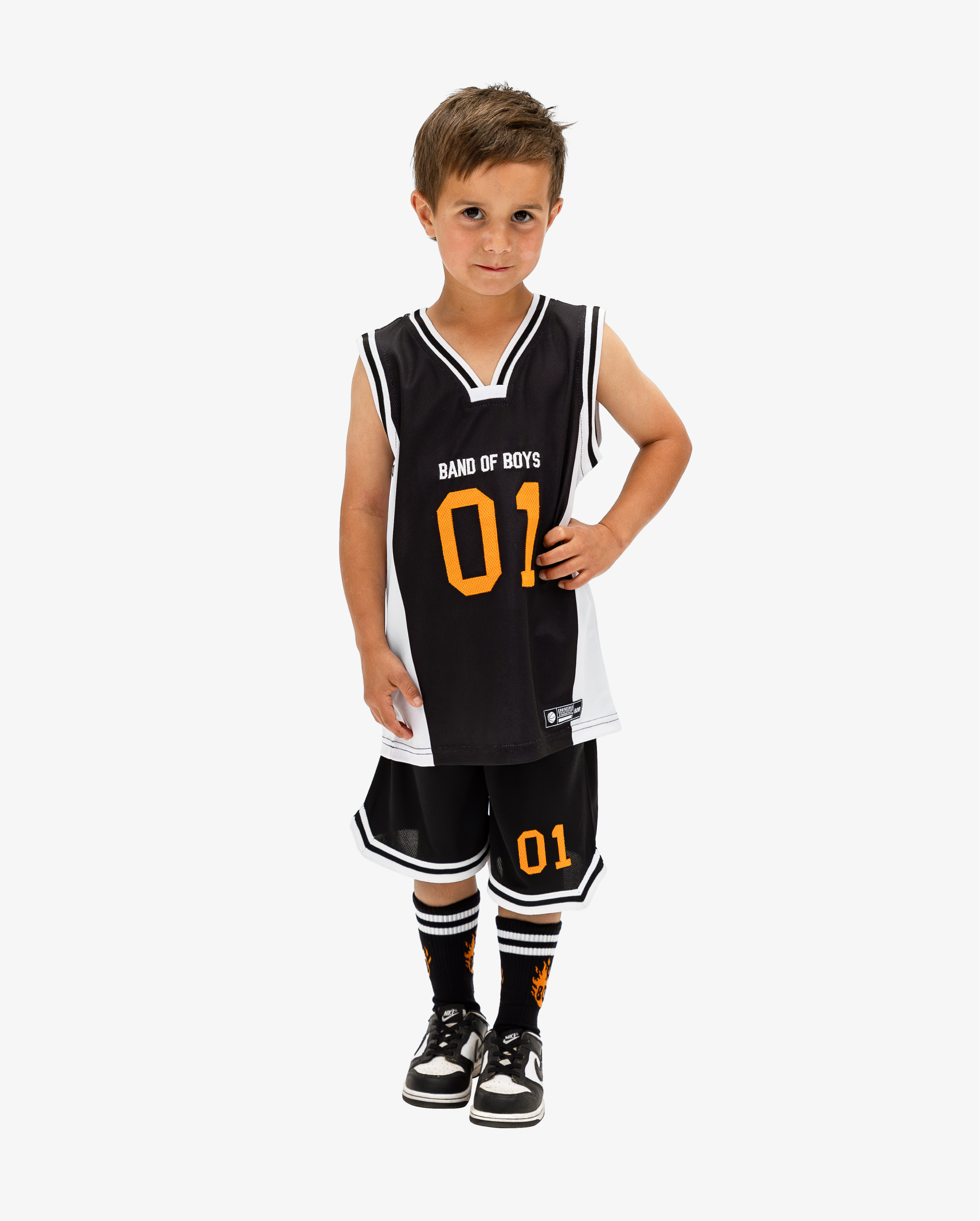 Band of Boys black and white basketball sports tank singlet jersey
