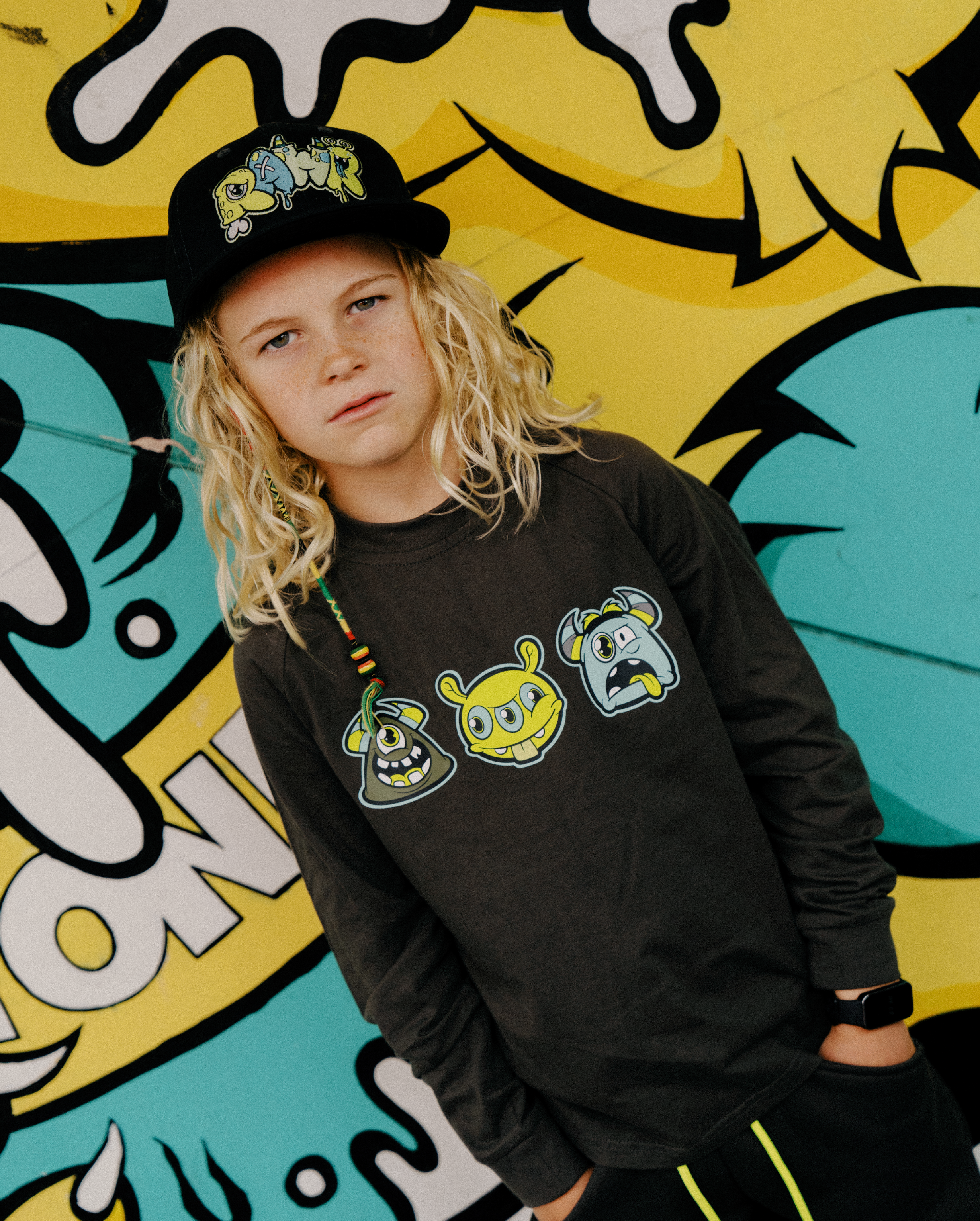 BAND OF BOYS | Charcoal Monster LS Tee