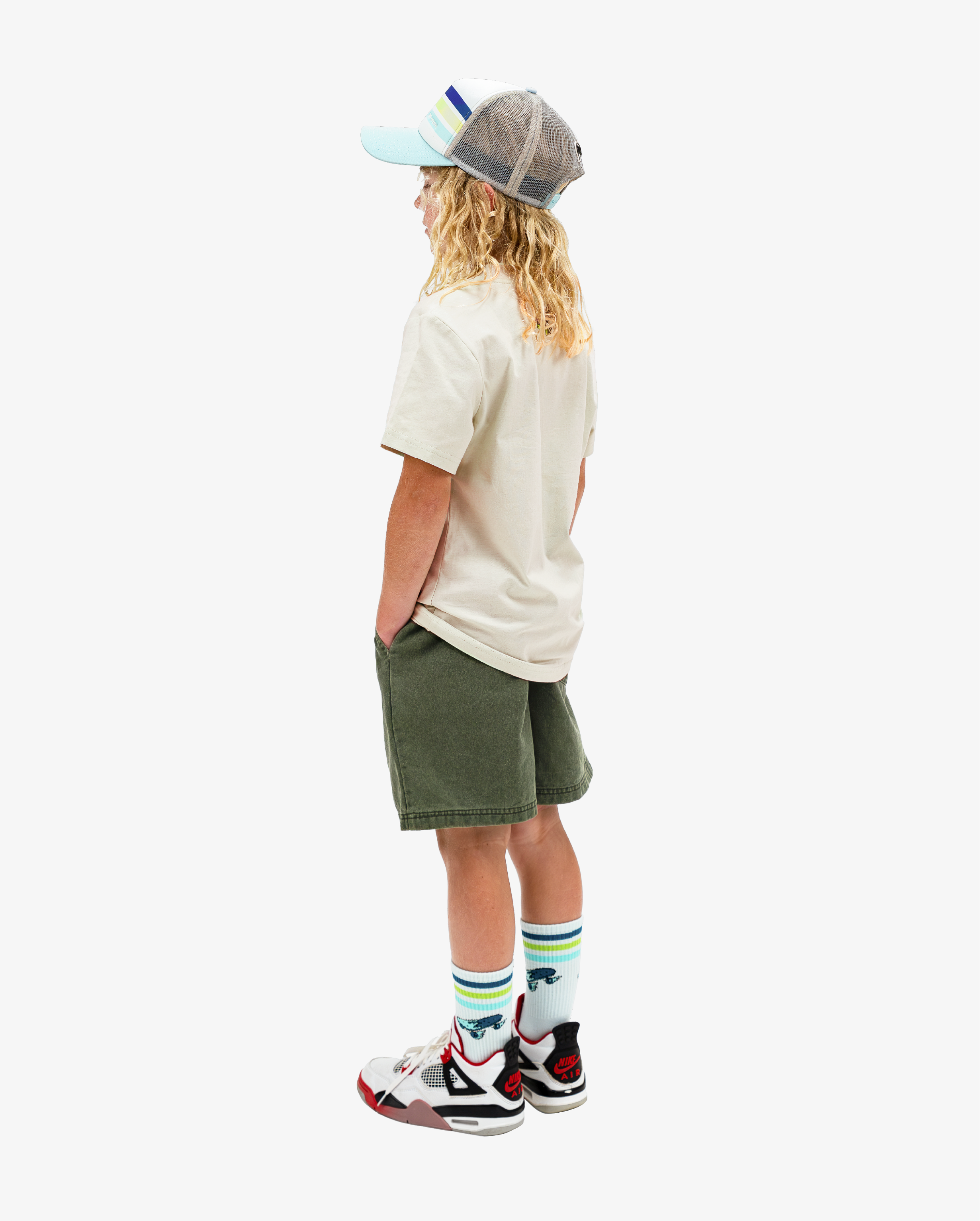 Band of boys khaki green cotton twill shorts