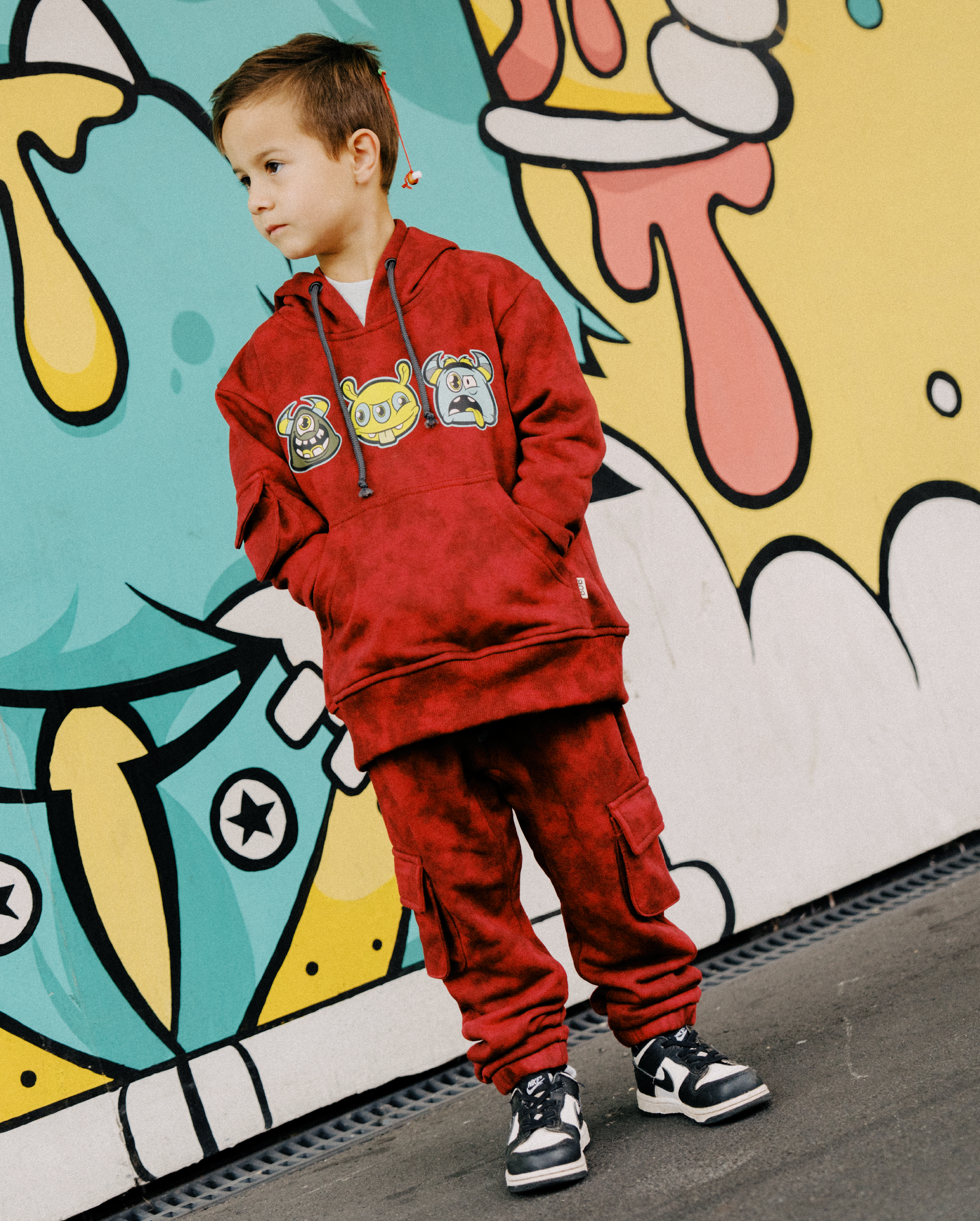 BAND OF BOYS | Red Cargo Track Pants