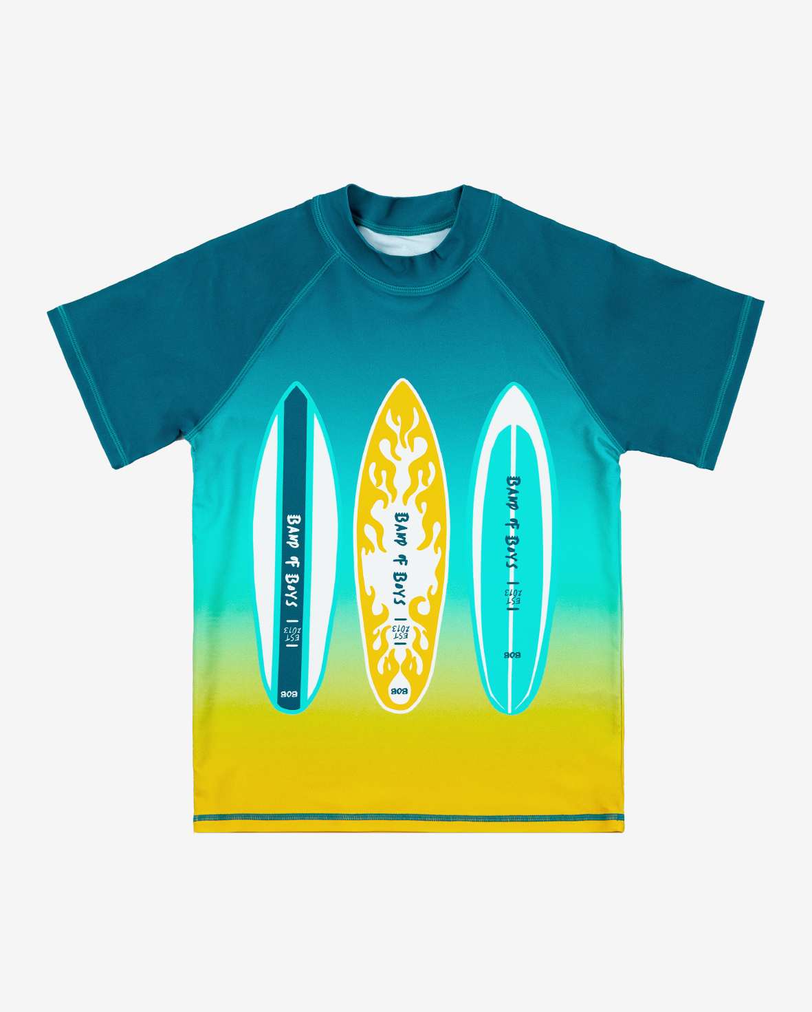 Band of Boys Green Surfboard Rash Shirt