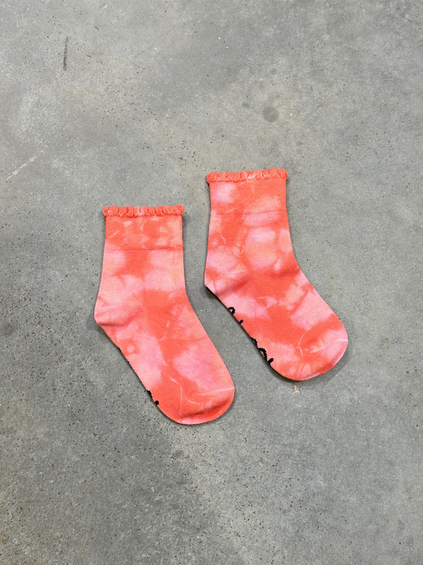 TGC SAMPLE |  Orange Tie Dye Socks (OFAK), Size 4-8