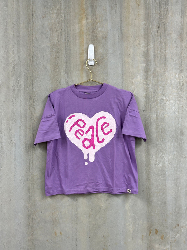 TGC SAMPLE |  Purple Peace Heart Tee (OOAK), Size 8