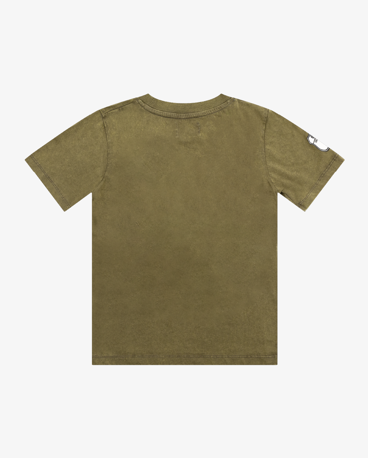 Band of Boys khaki tee with Route 66 type graphics and badge on arm