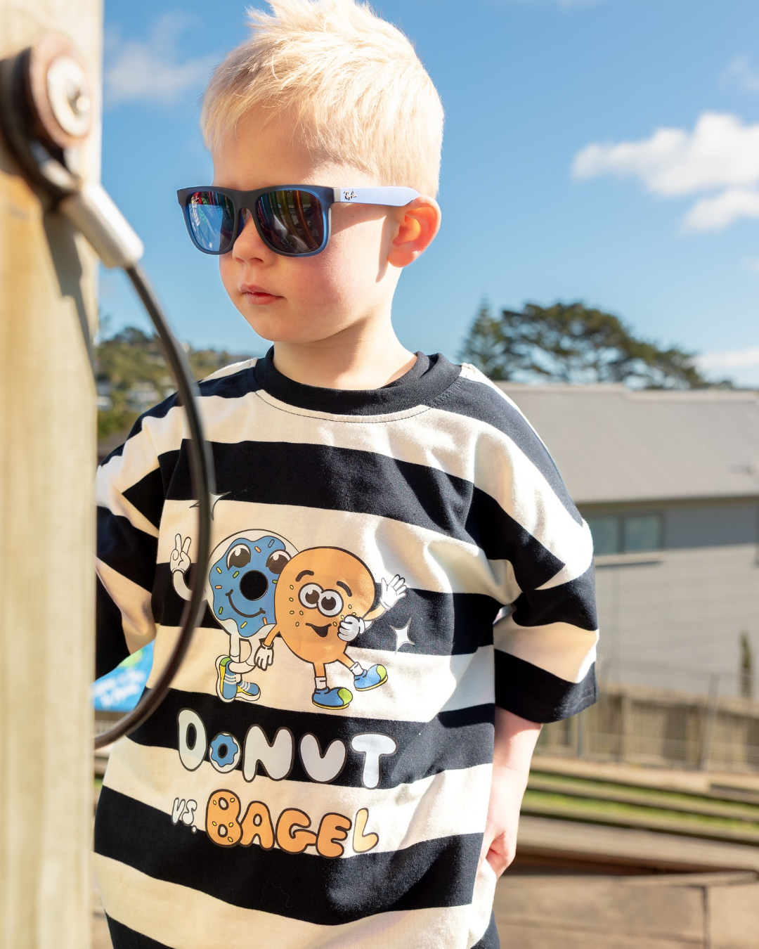 CLUBIO | Black Stripe DVerseB Boxy Tee