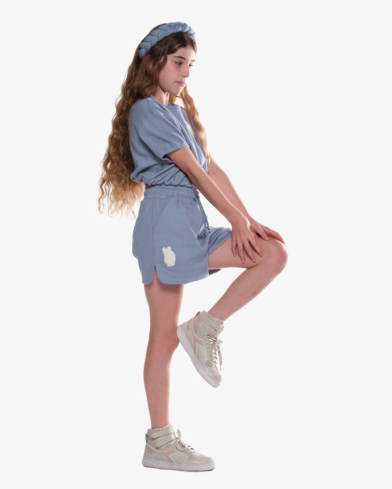 THE GIRL CLUB | Blue Rib Simple Shorts