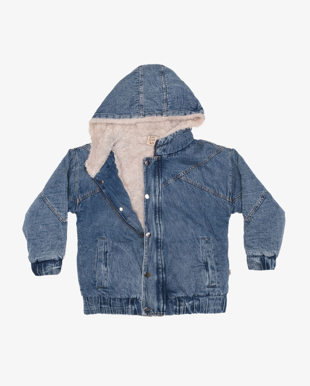 Hooded denim bomber online jacket