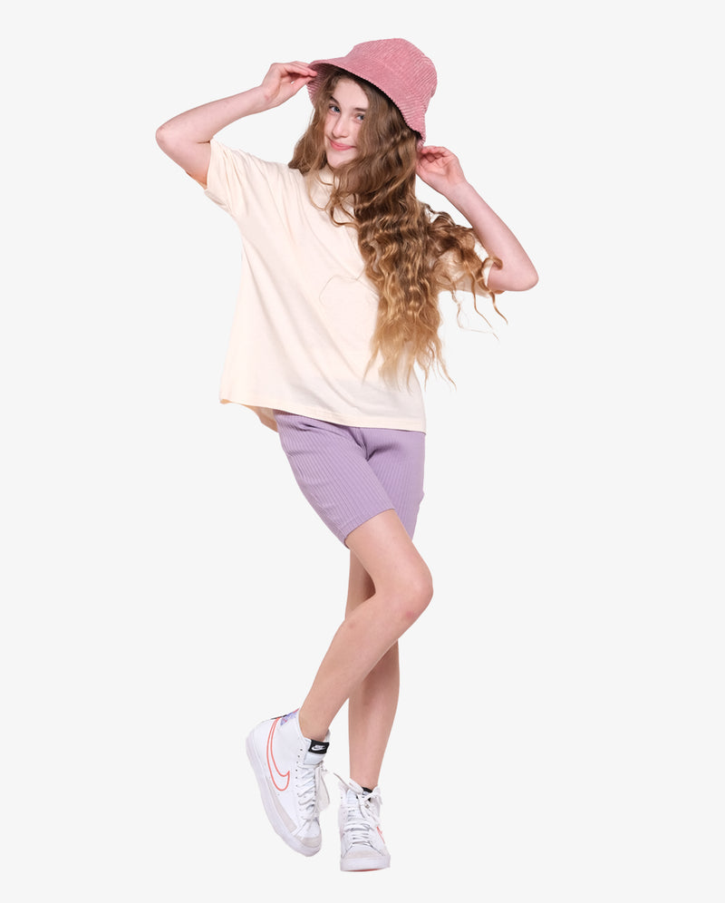 THE GIRL CLUB | Lilac Rib Stretch Shorts
