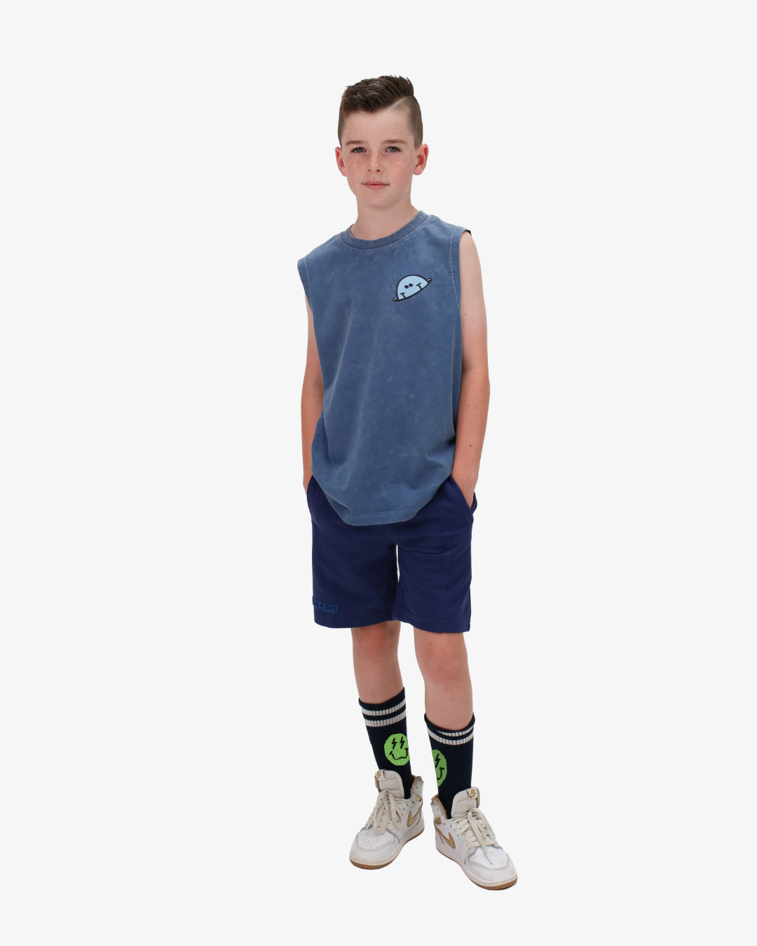 BAND OF BOYS | Blue Wash Smiley Tank