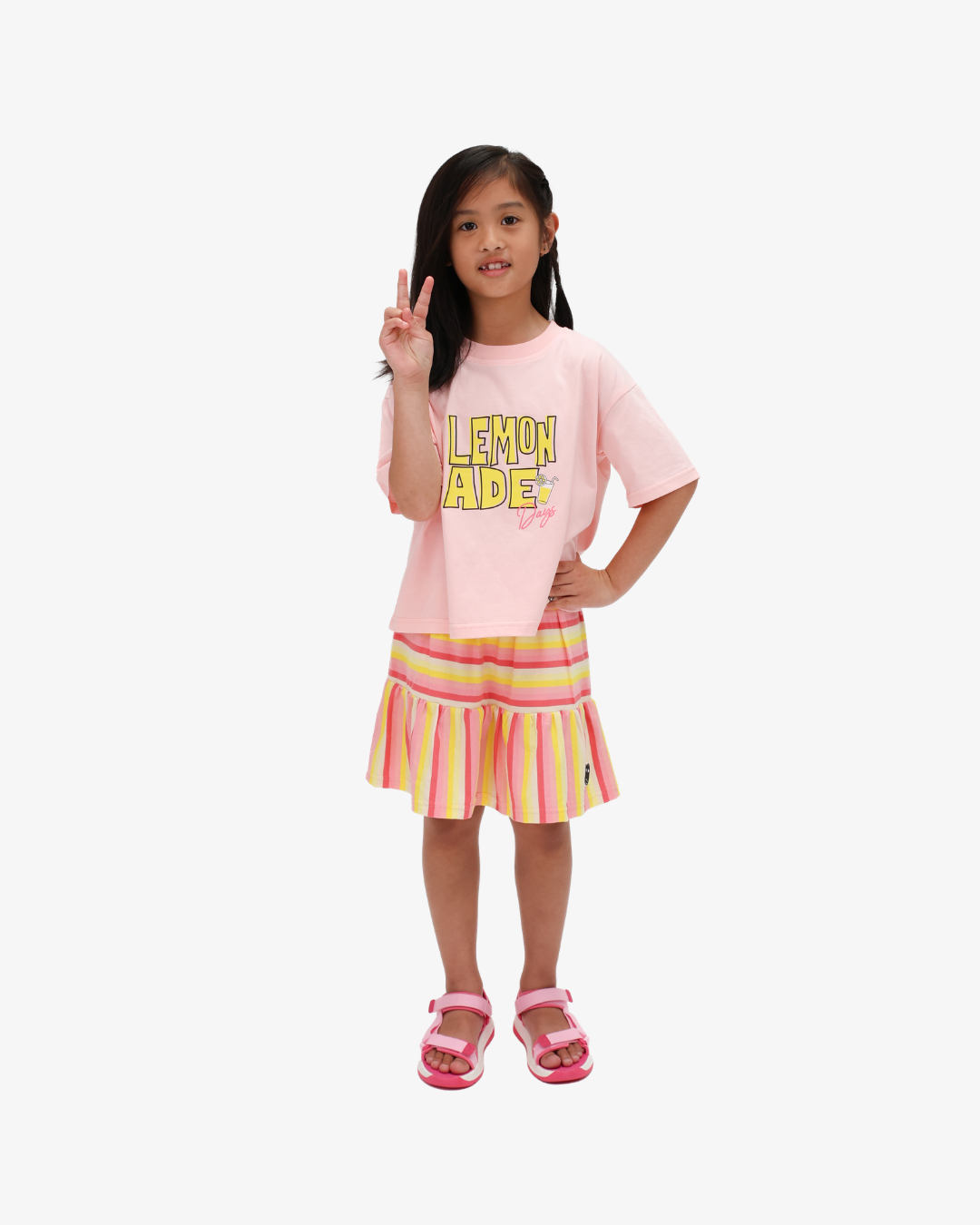 THE GIRL CLUB | Coral Stripe Skort