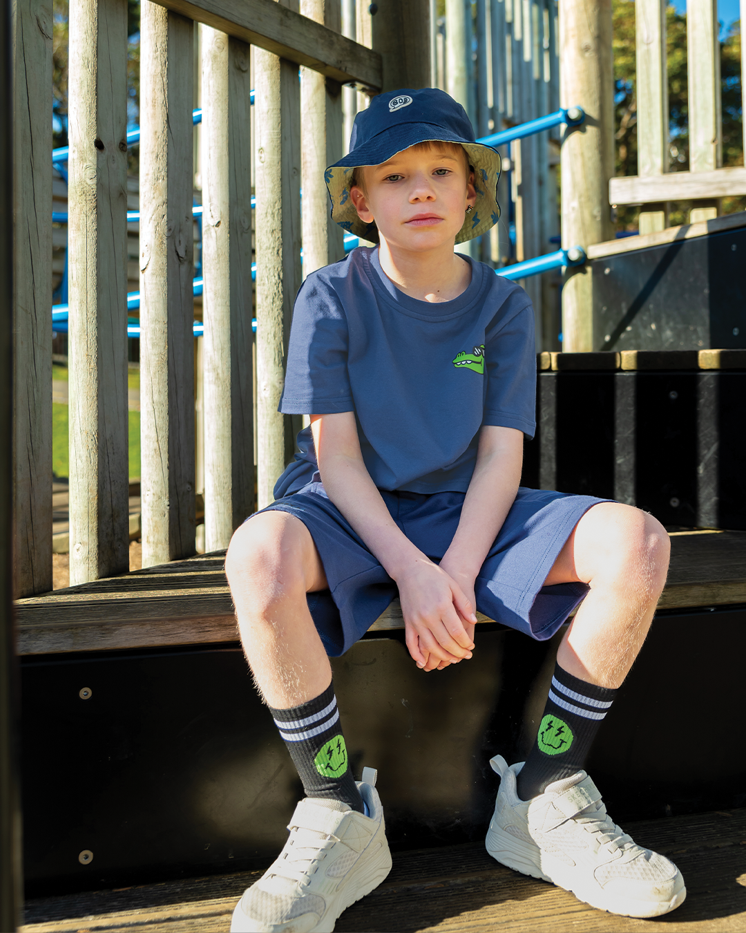 BAND OF BOYS | Blue Wash Croc Skater Tee
