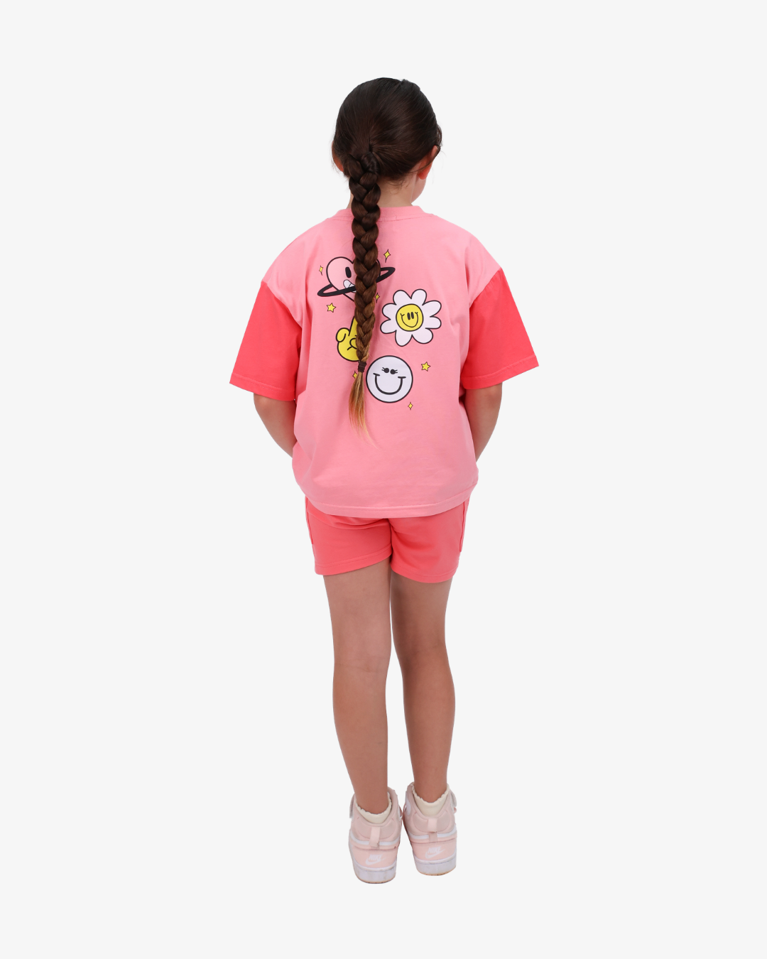 THE GIRL CLUB | Coral Happy Icons Tee