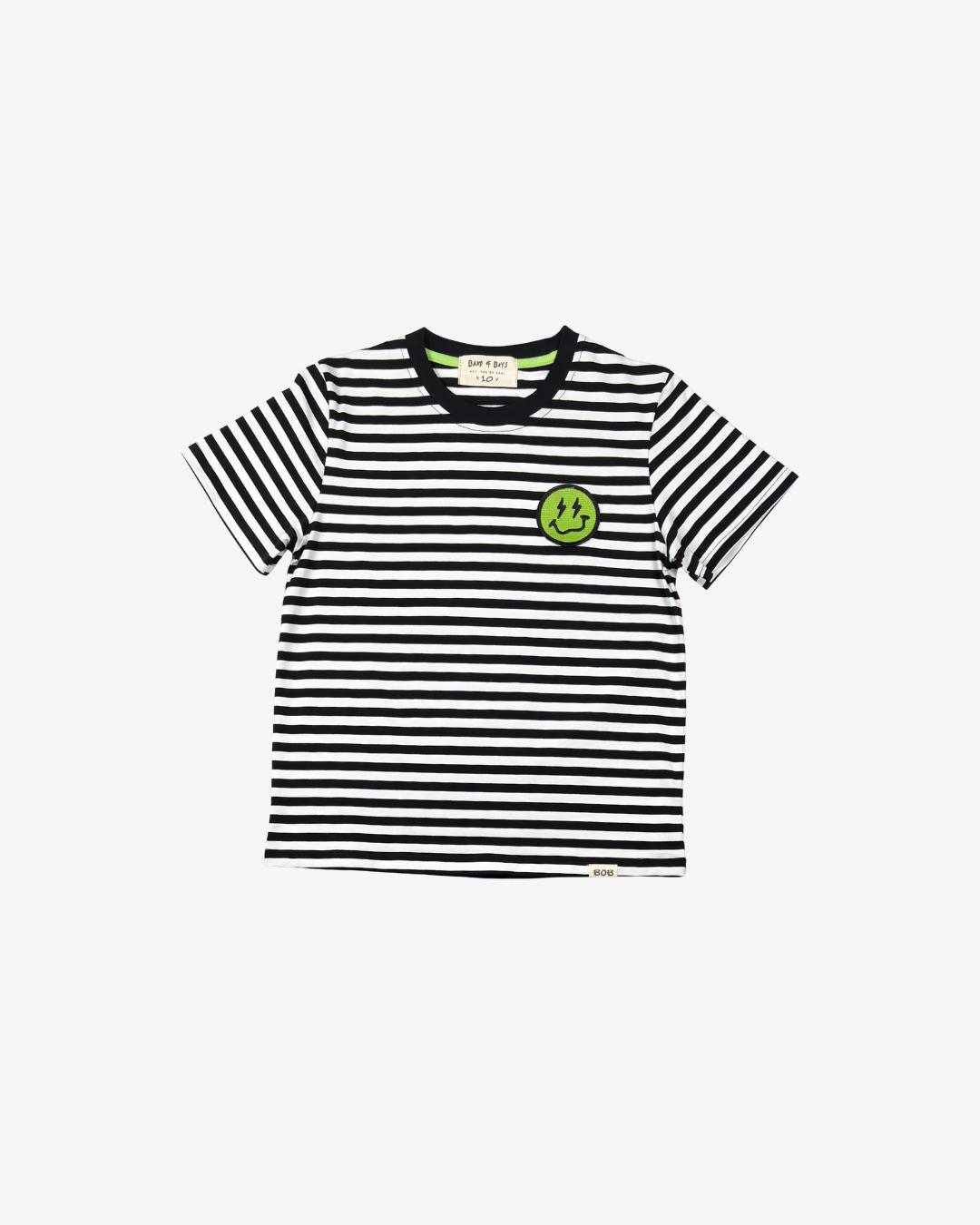BAND OF BOYS | Black Striped Smiley Tee