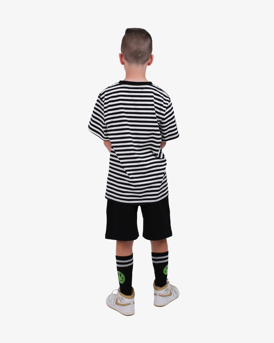 BAND OF BOYS | Black Striped Smiley Tee