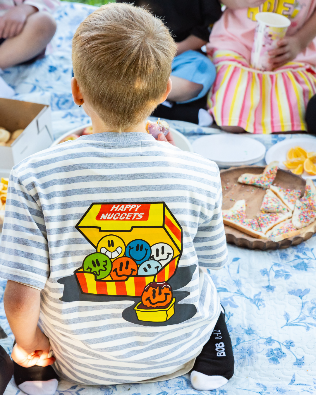 BAND OF BOYS | Grey Stripe Smile Nuggets Tee