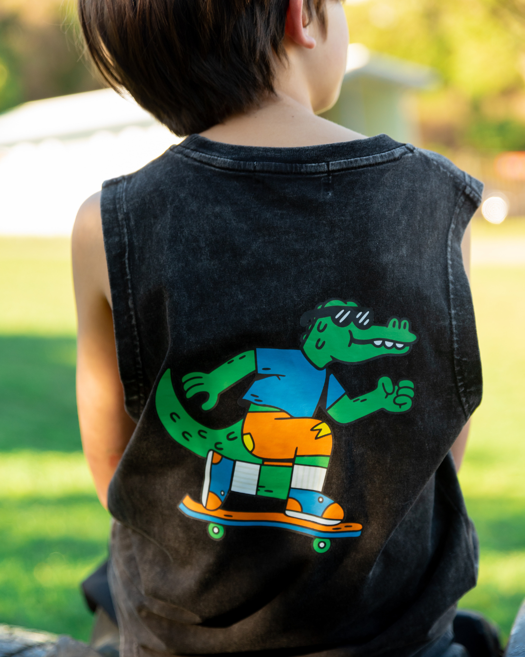 BAND OF BOYS | Black Wash Croc Skate Tank