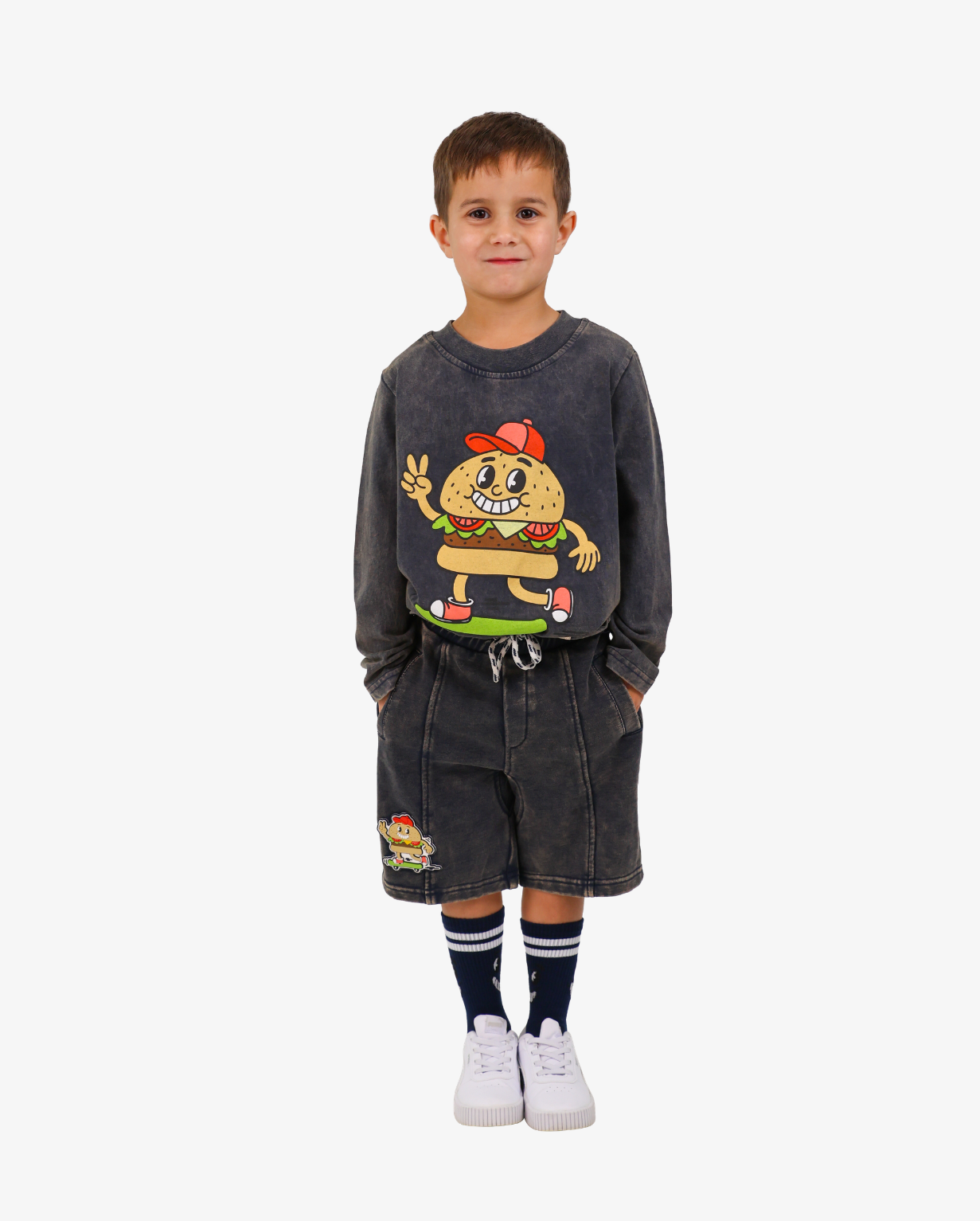 BAND OF BOYS | Navy Wash Burger LS Tee