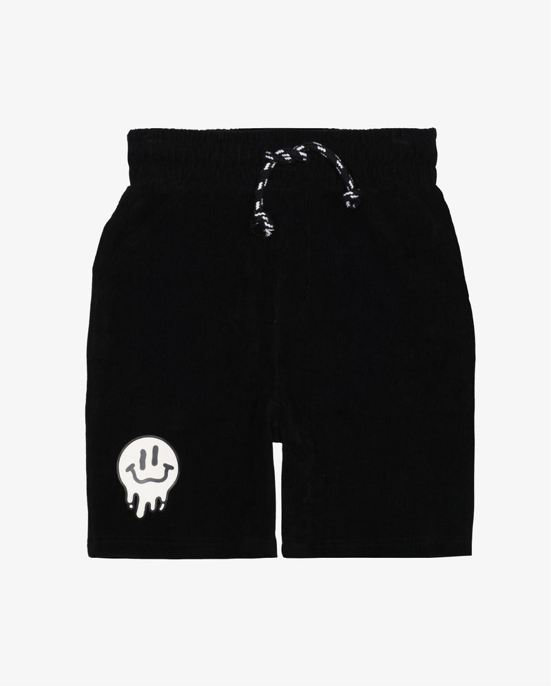 Drippin in Smiles Cord Shorts Flatlay