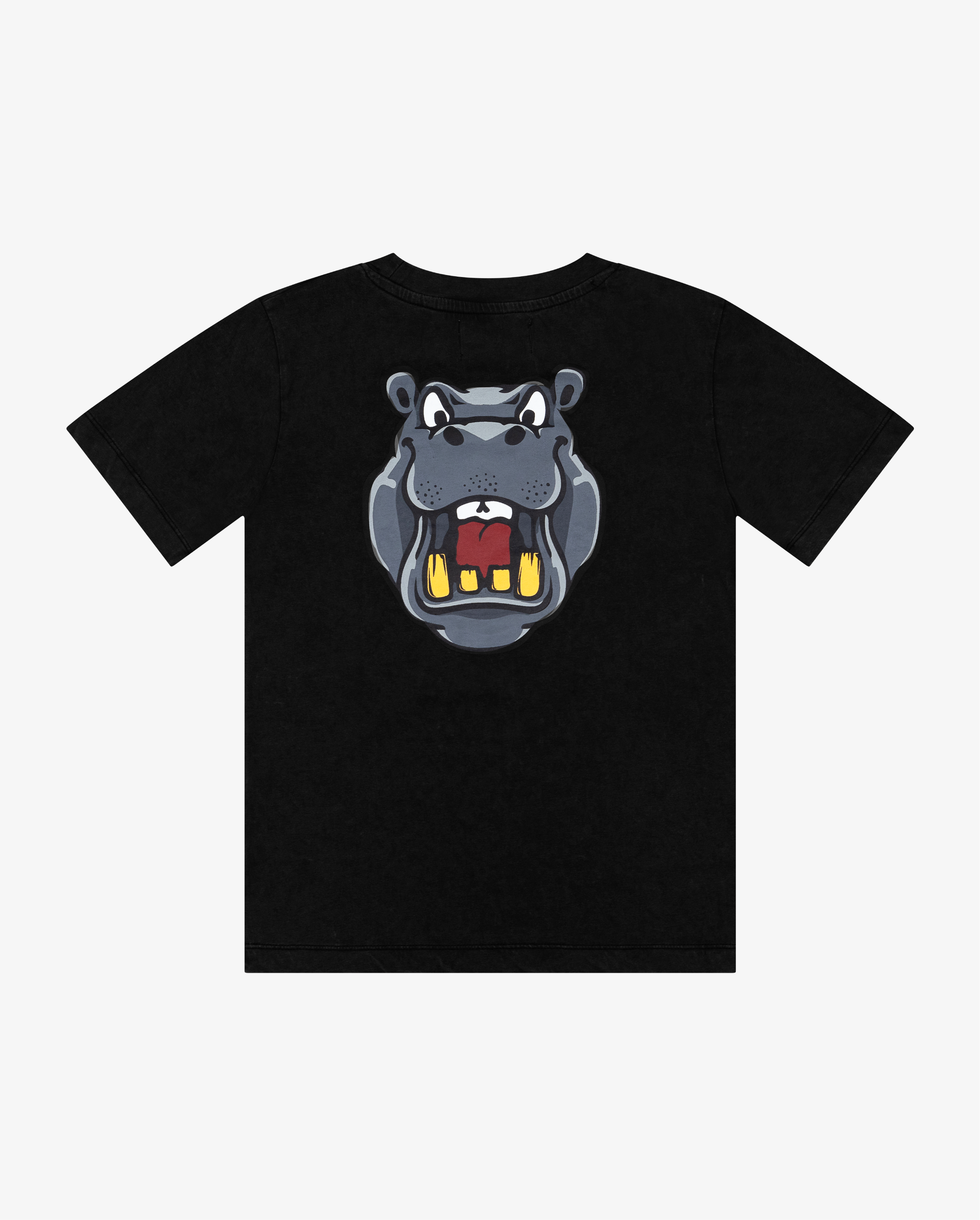 Band of Boys black t shirt with fun hippo graphic