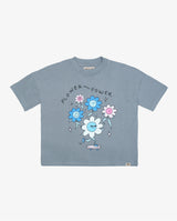 Blue Flower Power Tee Flatlay