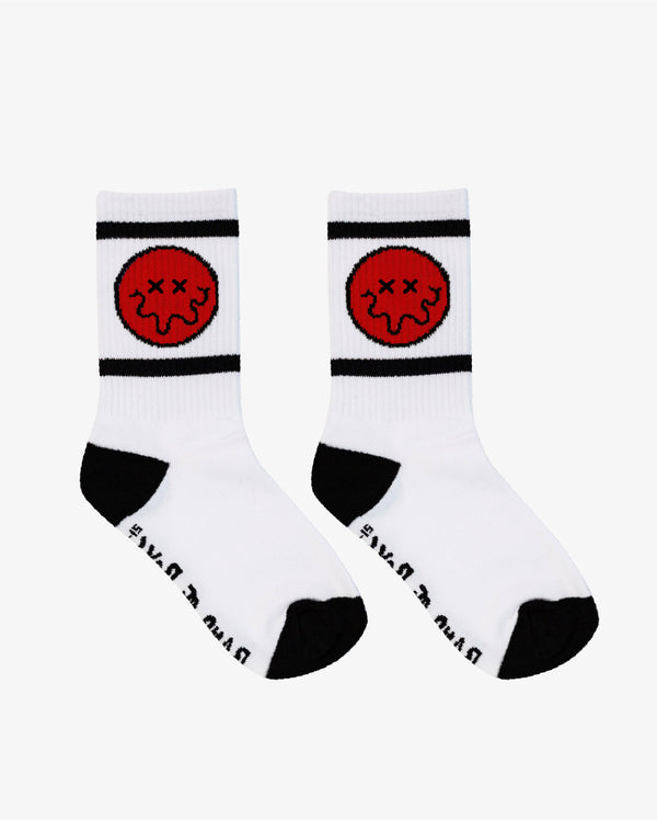 THE COLLECTIBLES | Blue + Red Squiggle Smile Skate Socks
