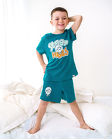 Blue Band of Boys summer pjs with sleep vibes and smiley face