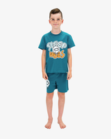 Blue Band of Boys summer pjs with sleep vibes and smiley face