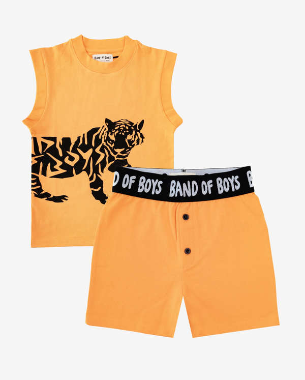 BAND OF BOYS | Orange Tiger Tank PJS