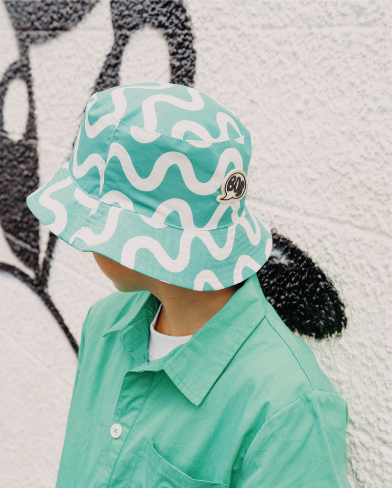 THE COLLECTIBLES | Green Squiggle Reversible Bucket Hat