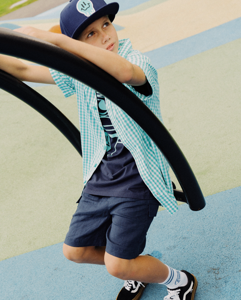 BAND OF BOYS | Navy Linen Cargo Shorts