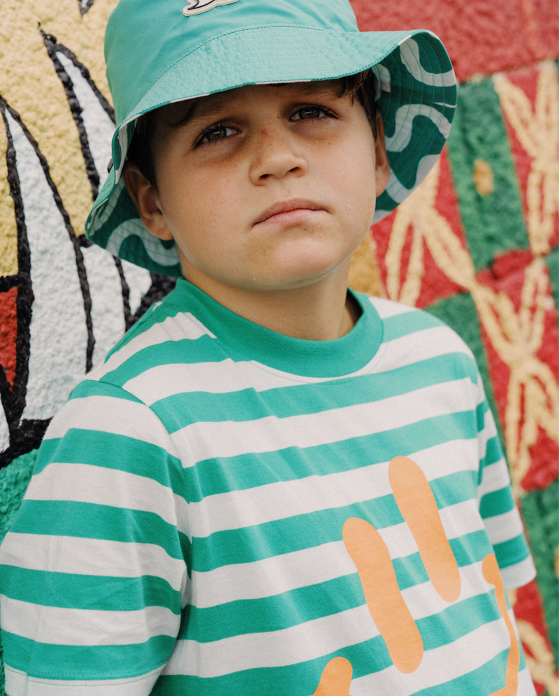 BAND OF BOYS | Green Striped Smile Tee