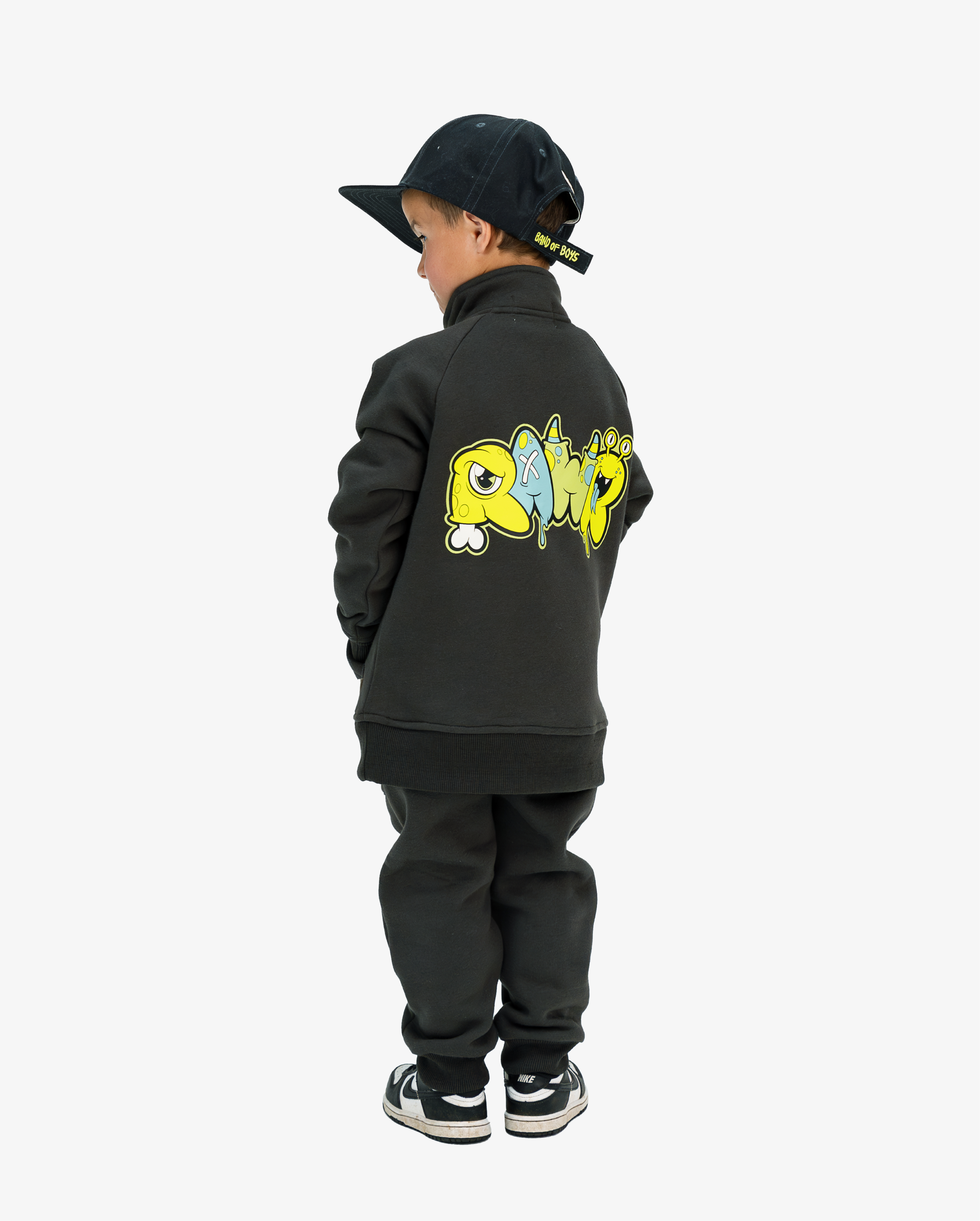 BAND OF BOYS | Charcoal Monster Quarter-Zip Crew