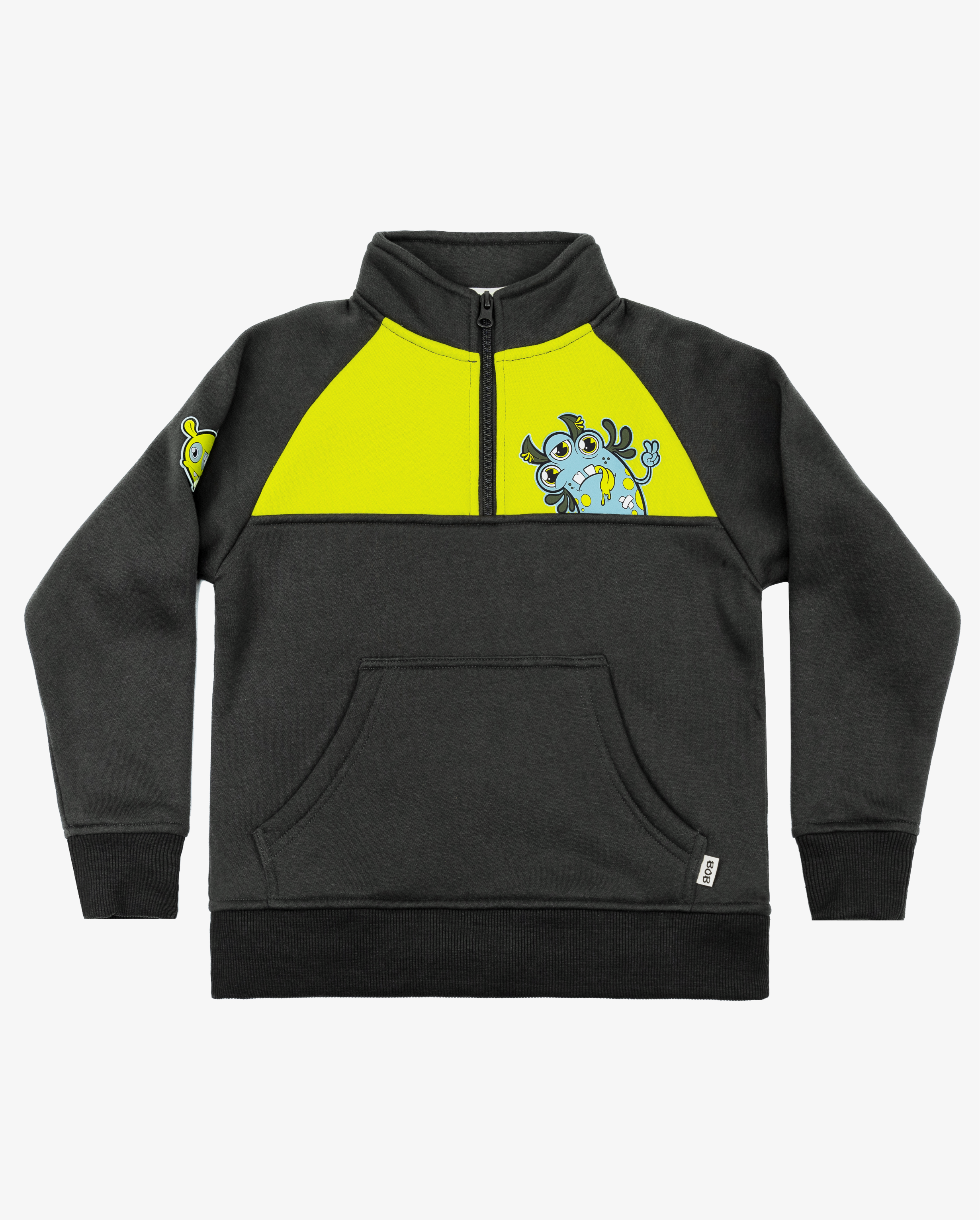 BAND OF BOYS | Charcoal Monster Quarter-Zip Crew