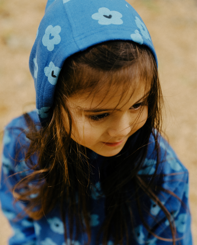 THE GIRL CLUB | Cobalt Blue Hooded Flower Dress