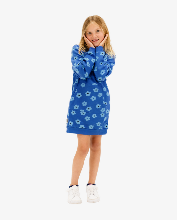 THE GIRL CLUB | Cobalt Blue Hooded Flower Dress