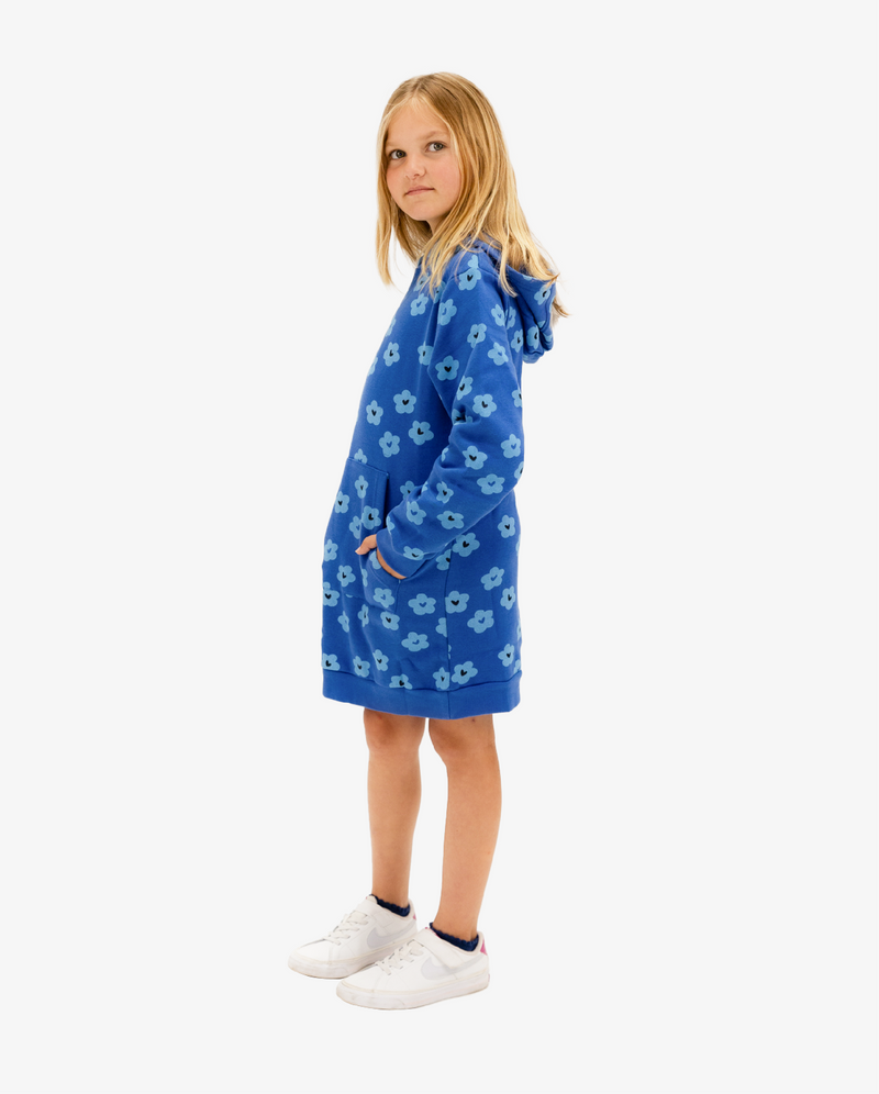 THE GIRL CLUB | Cobalt Blue Hooded Flower Dress