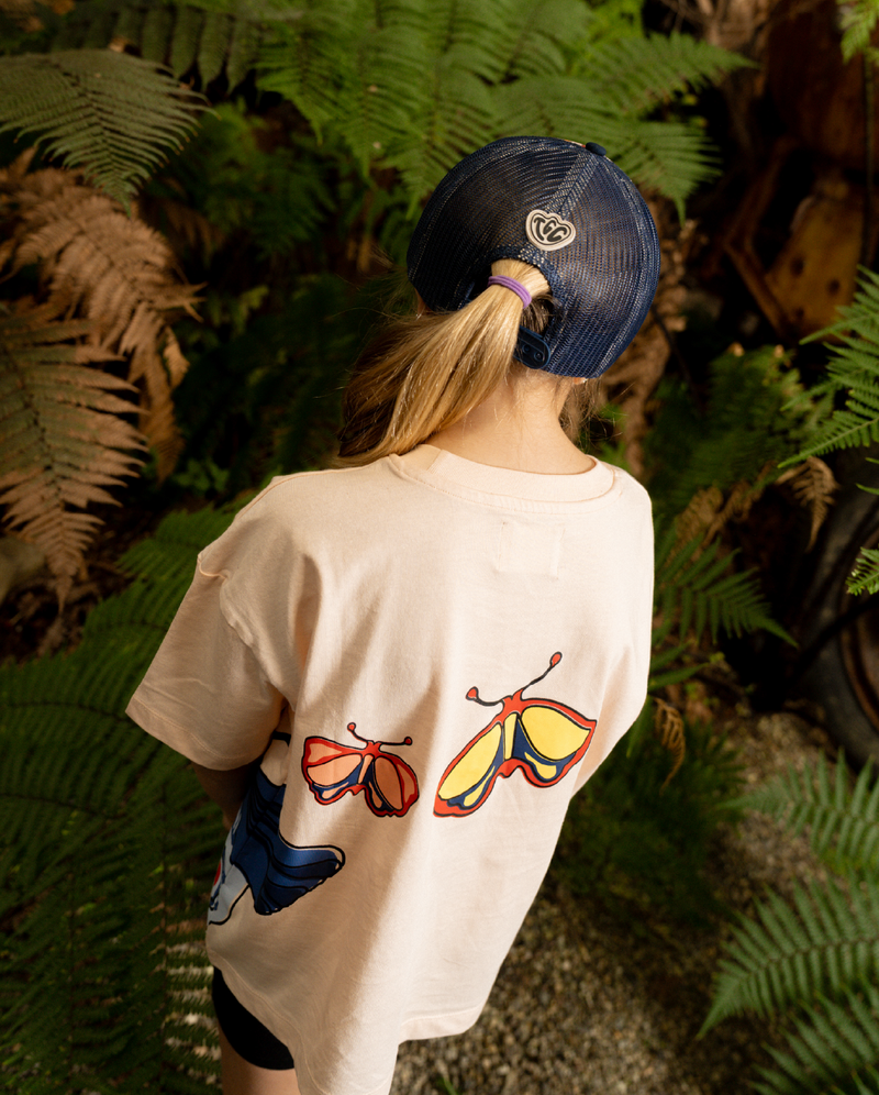 THE GIRL CLUB | Cream Mini Flutter Tee