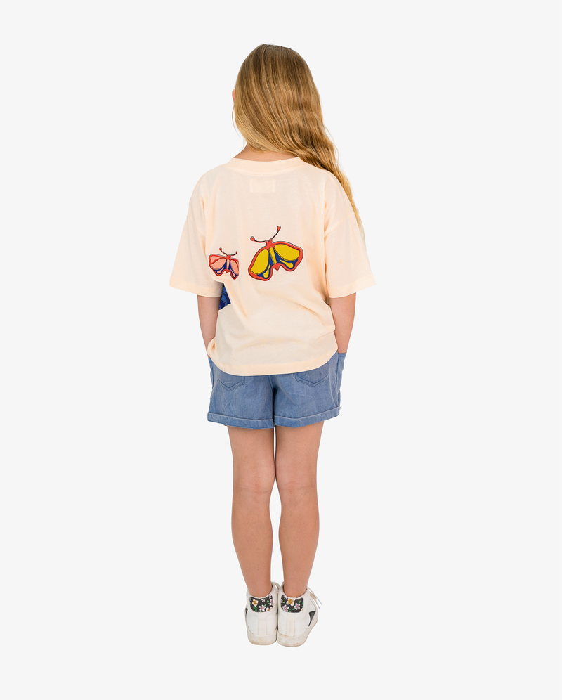 THE GIRL CLUB | Cream Mini Flutter Tee