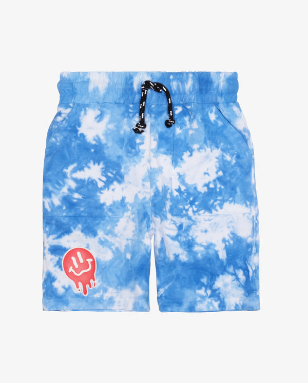BOB SAMPLE | Drippin in Smiles Blue Tie-Dye Shorts (SECOND), Size 4