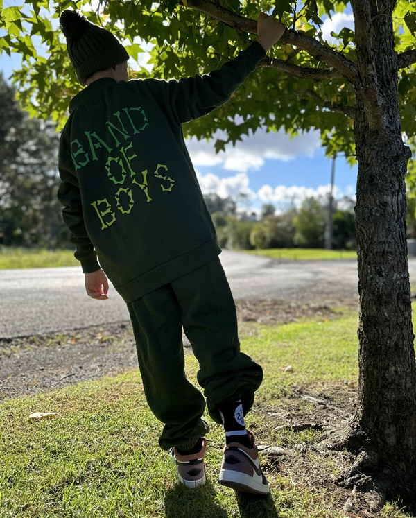 BAND OF BOYS | Green BOB Bones Quarter Zip Crew